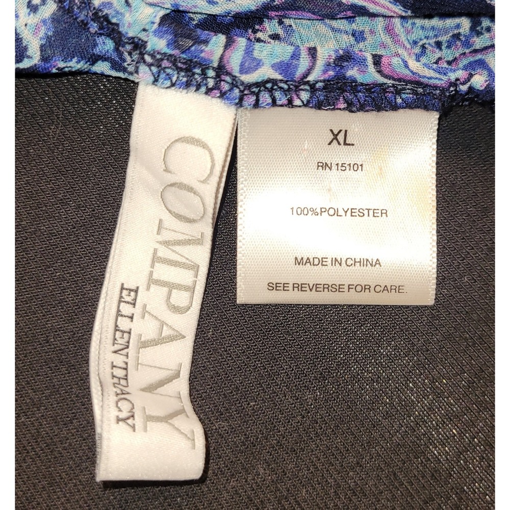 NWT Ellen Tracy Co. XL Navy Blue Halter Dress Paisley Sheer Swimsuit CoverUp - Picture 12 of 13